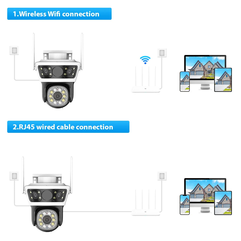 WiFi PTZ Camera 6K 12MP Outdoor CCTV Audio Camera