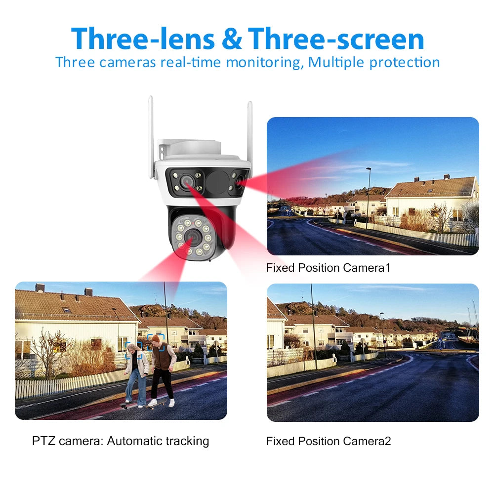 WiFi PTZ Camera 6K 12MP Outdoor CCTV Audio Camera