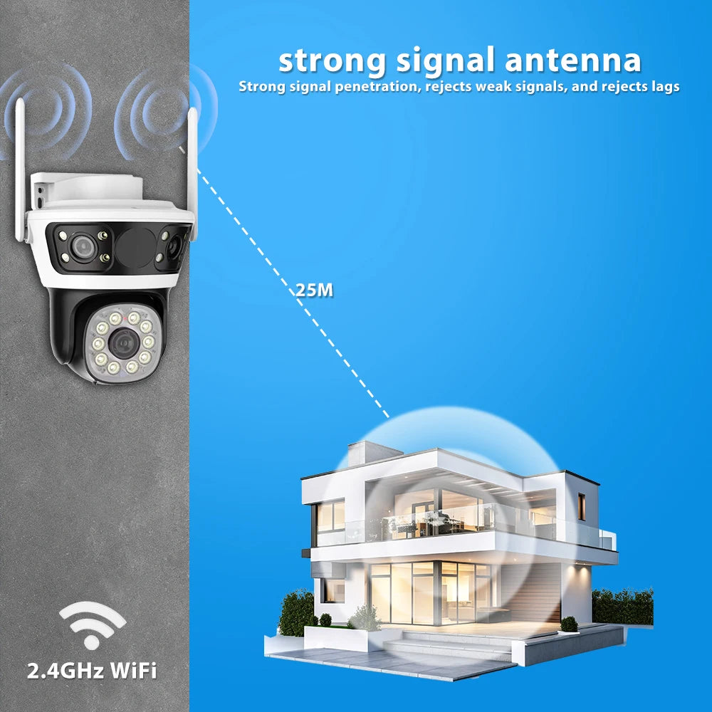 WiFi PTZ Camera 6K 12MP Outdoor CCTV Audio Camera